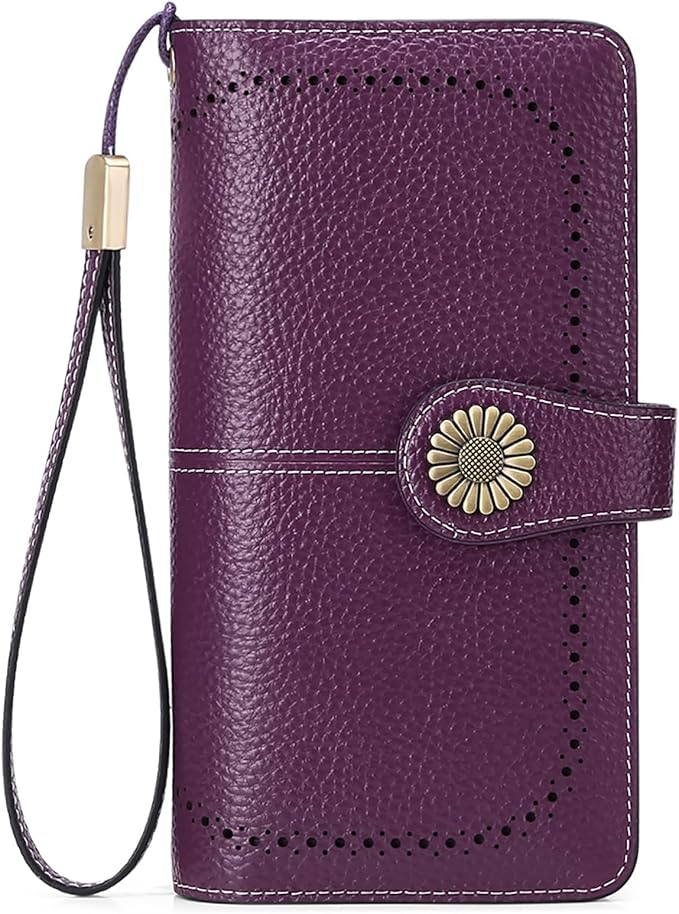 SENDEFN Wallets for Women Leather Credit Card Holder with RFID Blocking Large Capacity Wristlet | with RFID Blocking, Large Capacity, Wristlet, with RFID Blocking, Large Capacity, Wristlet