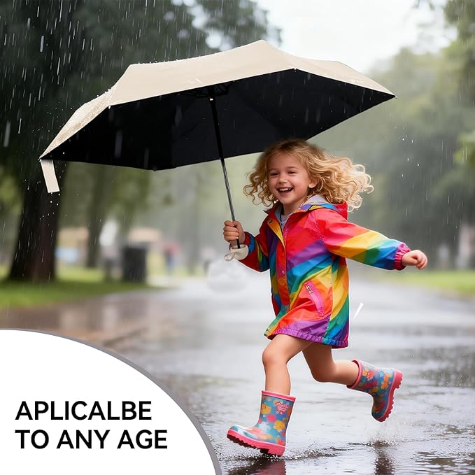 Mini Umbrella for Travel, Compact Folding Umbrella with Case, Lightweight 0.45lb Small Pocket for Backpack and Purse, Rain and Sun Protection - UPF 50+ Windproof Travel Umbrella Compact Mini for Outdoor Use