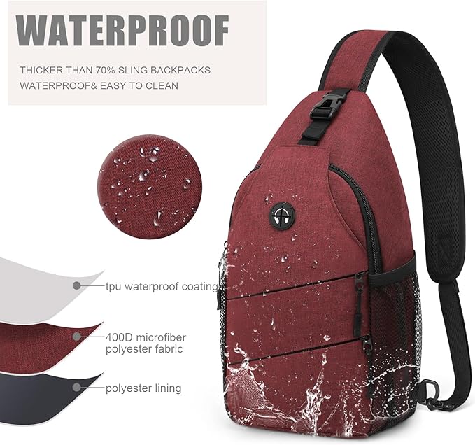 Crossbody Bags for Women Men Trendy Sling Bag Backpack Casual Chest Bag with Convertible Shoulder Strap