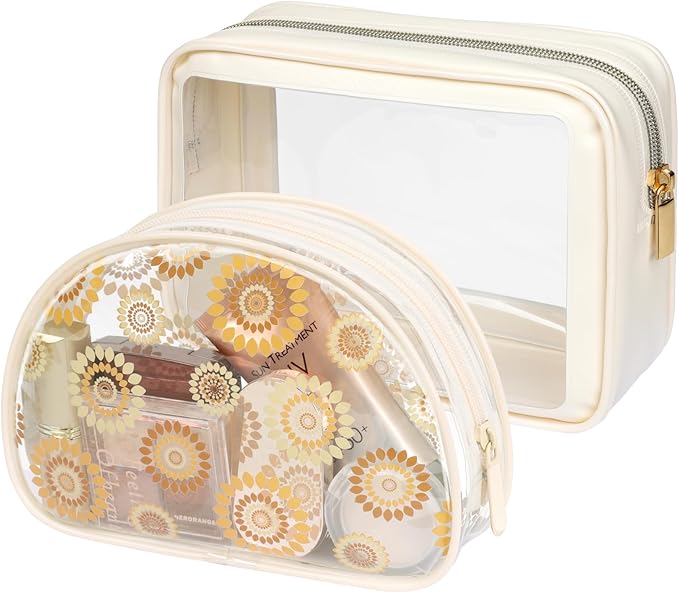 PACKISM Clear Makeup Bag - TSA Approved Toiletry Bag for Carry-on & Checked Luggage, Water Resistant Car Storage Organizer with Reinforced Seams