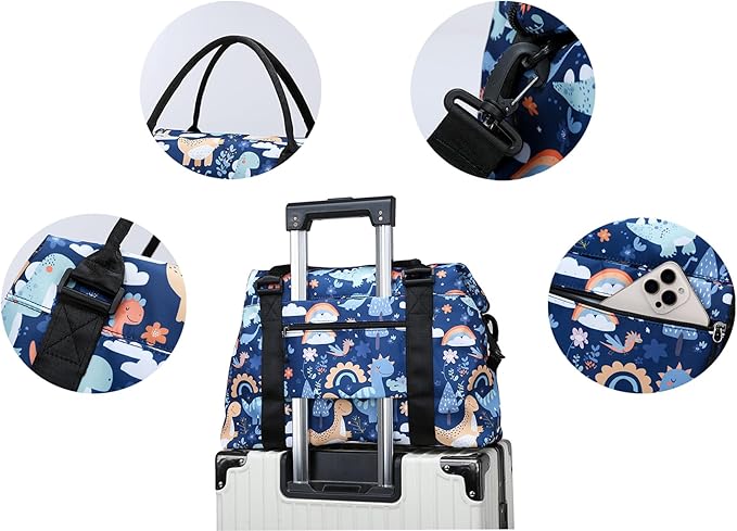 Travel Duffle Bag Weekender Overnight Bag Gym Tote with Dry and Wet Separated Pocket for Women Girls Shoulder Workout Duffel Bag Water Resistant (Rainbow Cats)