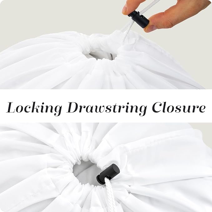 Handy Laundry Extra Large Heavy Duty Laundry Bag – 30" x 40" Durable Nylon, Drawstring Closure, Machine Washable, Laundry Bag for Travel, College Dorm, Dirty Clothes, Storage – White