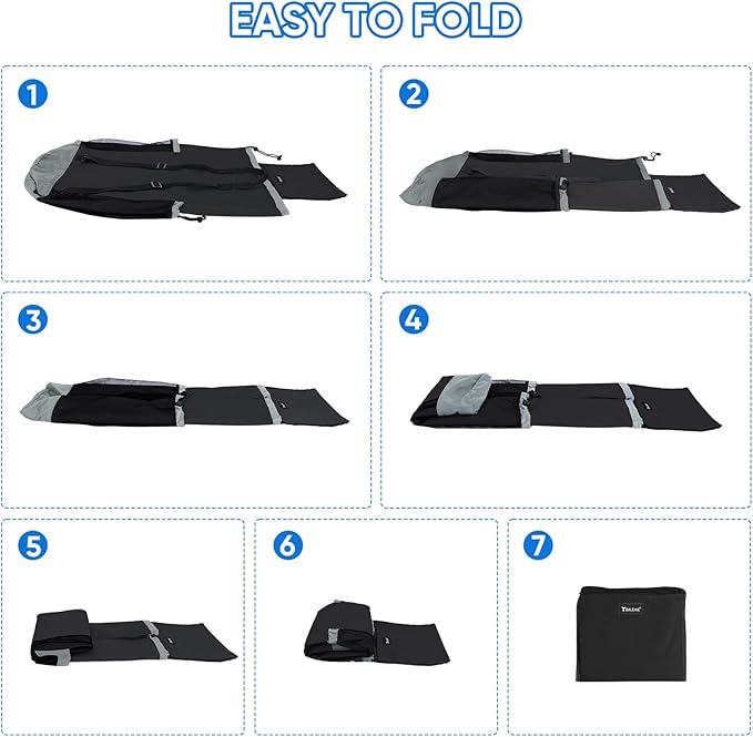 BALEINE 120L Laundry Bag Backpack, 900D Oxford Fabric Large Travel Laundry Bags with Shoulder Straps and 2 Mesh Pockets for College Dorm, Apartment, Laundromat (Black, 120L) (Pack of 2)