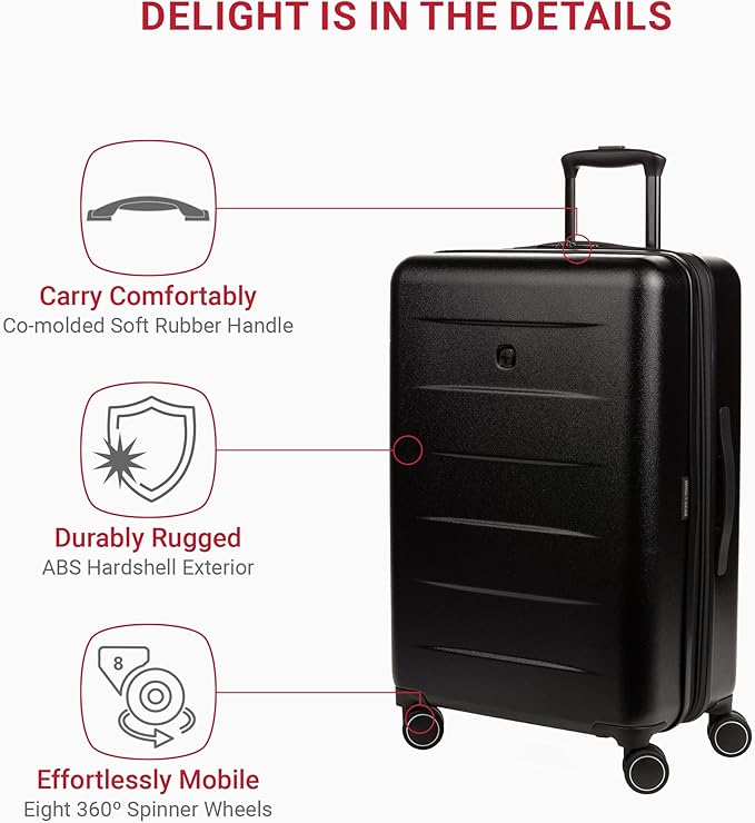 SwissGear 8020 Eclipse Collection Hardside Expandable Luggage – Black