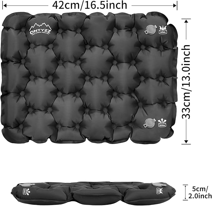 ONTYZZ Inflatable Seat Cushion Lightweight Airplane Seat Cushion Stadium Seat Travel Cushion for Climbing Hiking Office Airplane