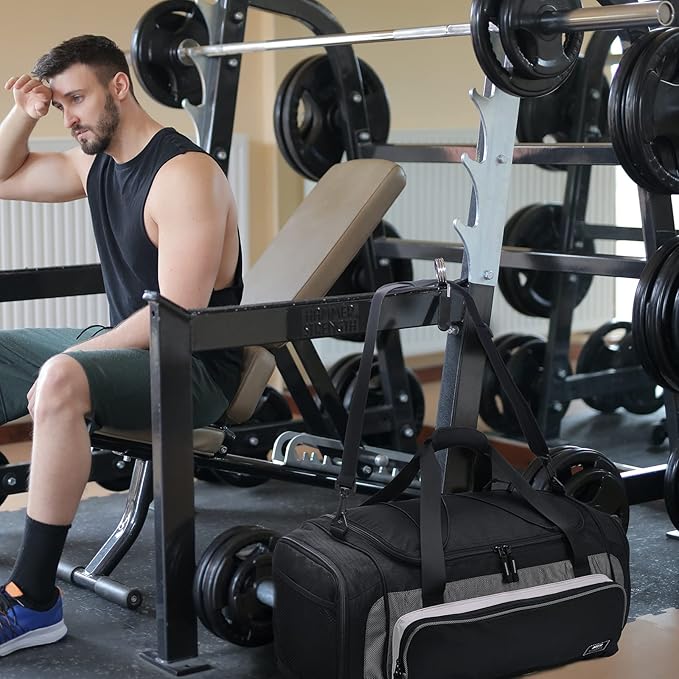 MIER Large Gym Bag for Men Sports Duffle Bag with Shoe Compartment 60L Lightweight Duffel Bags for Workout Fitness Travel