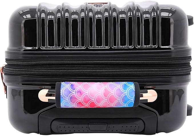 Luggage Handle Wrap for Suitcase-Printed Bright Neoprene Luggage Tags/Grips/Identifiers/Markers/Covers/Gripper for Suitcases Carry On Bags 5 Packs (Mermaid-5 Packs)
