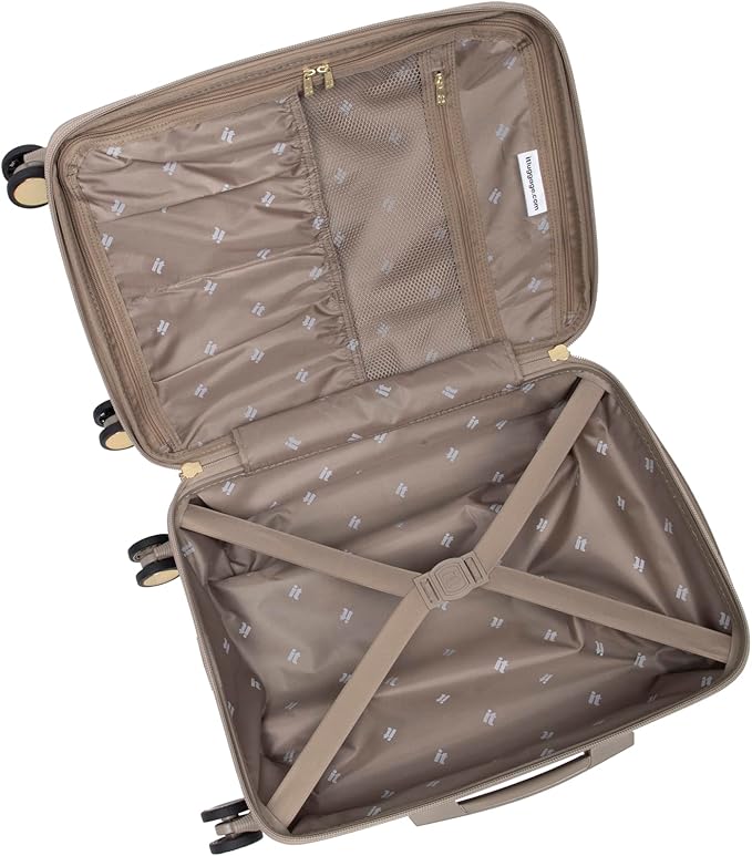 It Luggage Luxuriant 27" Hardside Checked 8 Wheel Expandable Spinner, Vintage Grey