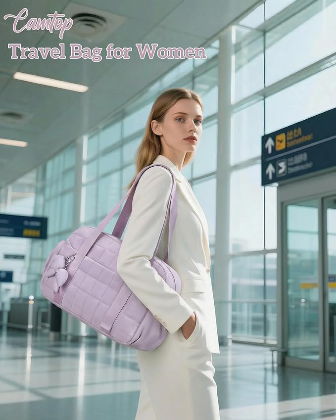 CAMTOP Gym Bag for Women, Lightweight Duffle Bag for Travel With Insulated Pocket and Wet Pocket, Small Carry On Bag for Dance Yoga Work