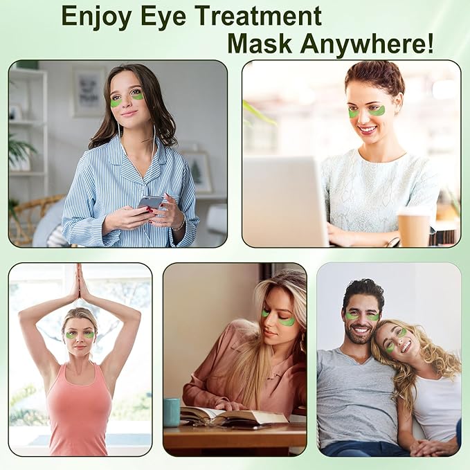 LAVONE Eye Mask - 30 Pairs Avocado Under Eye Patches Skin Care Products - Eye Masks Skincare for Dark Circles and Puffiness, Reduce Wrinkles, Eye Bags and Fine Lines, for Women and Man - Soft Green
