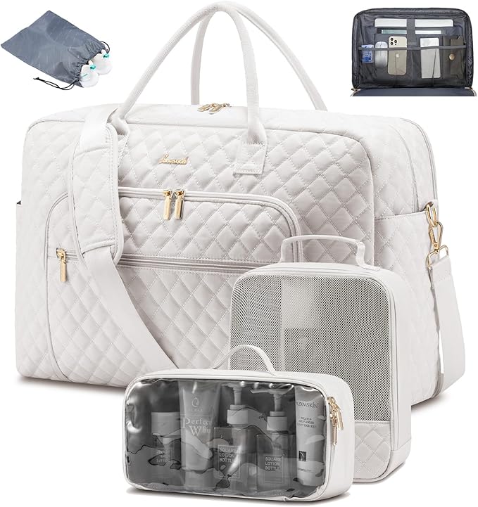 LOVEVOOK Travel Duffle Bag - Women's Weekender Carry On Overnight Laptop & Gym Bag With Toiletry/Shoe Pocket, Hospital Labor Bag