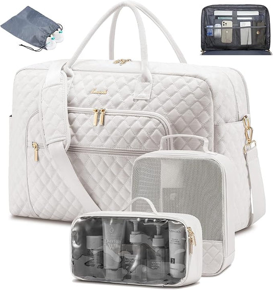 LOVEVOOK Travel Duffle Bag - Women's Weekender Carry On Overnight Laptop & Gym Bag With Toiletry/Shoe Pocket, Hospital Labor Bag