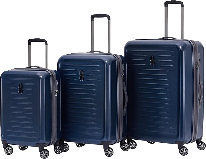 Spyder Rails 3 Piece Luggage Set with 360° Spinner Wheels, TSA Approved Lock (20 Inch Carry-On, 25 Inch Checked, 29 Inch Checked)