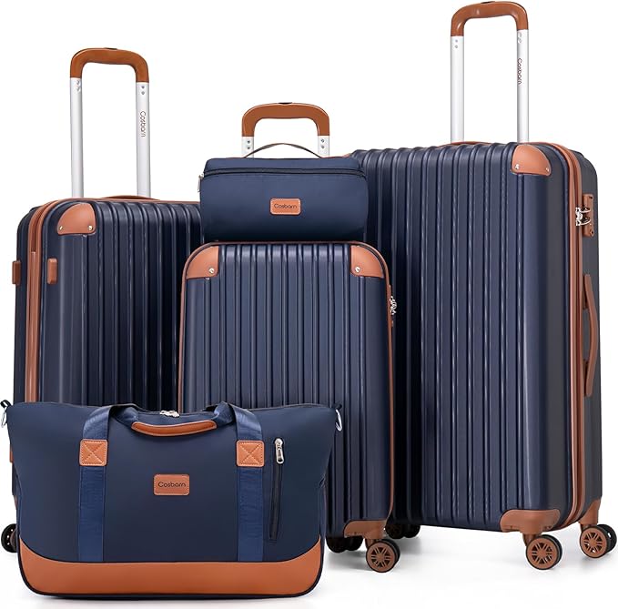 Luggage Sets 5 Piece Suitcases with Wheels, Suitcase Set ABS Hard Case Luggage with TSA Lock Spinner Wheels Durable Travel Luggage