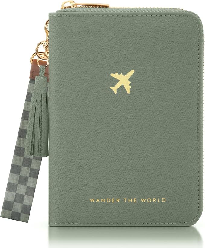 Beautiful Passport Holder for Travel with Wristlet Strap - All-in-One Wallet for Women with Card Slots and Tassel Keychain - Perfect Case to Keep Your Travel Documents Organized & Safe
