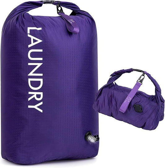 Travel Laundry Bag, Vacuum Compression Dirty Clothes Travel Bag, Waterproof Wet/Dry Space-Saving Laundry Storage Organizer, Smell Proof Storage Bag for Clothing, Swimming, Yoga, Gym, Camping