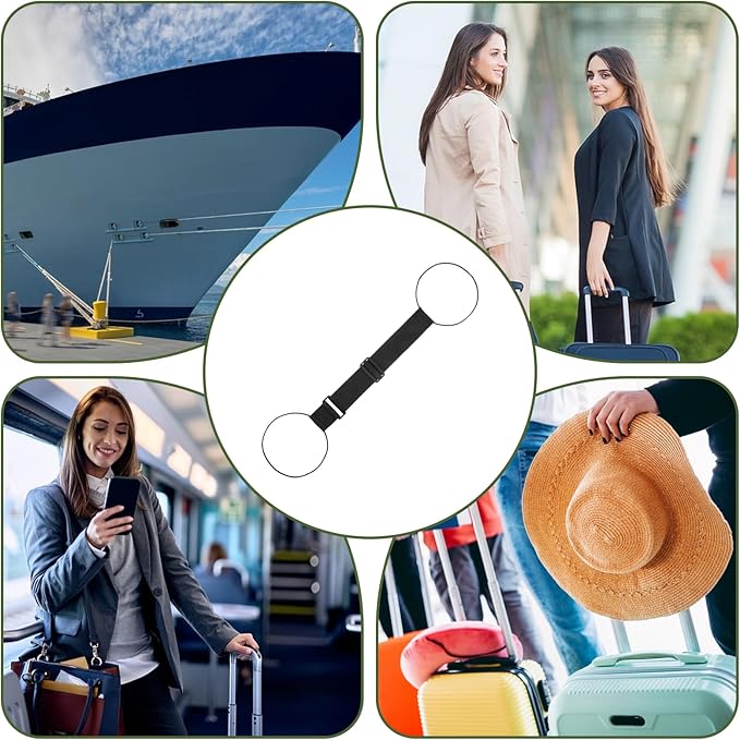 2 Pack Add a Bag Luggage Straps, Luggage Straps Bags Bungee Easy to Travel Suitcase Elastic Strap Belt for Add a Bag High Elastic Adjustable Traveling Luggages Accessories (Black)