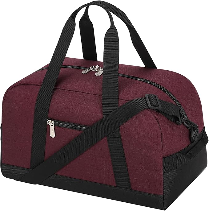 Small Gym Bag 14 inch lightweight Carry On Mini Duffel Bag for Travel Sport - Wine Red