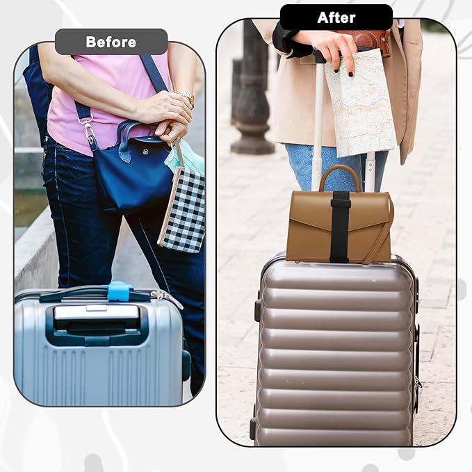 2 Pack Luggage Straps for Add a Bag Bungees, Suitcase Adjustable Belt 2-in-1 Luggage Straps Add a Bag for Suitcases Lightweight Easy Elastic Wrap Belts for Attaching Extra Bags