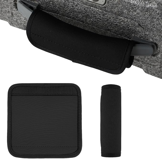2Pack Luggage Handle Wrap For Suitcase Travel Essential Bright Black Color Soft Luggage Identifiers For Suitcases Neoprene Material Comfortable Suitcase Handle Wraps For Suitcase For Traveling