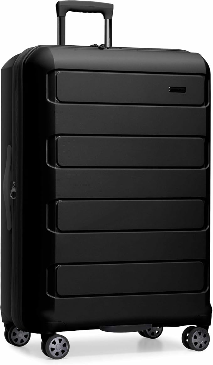 Traveler's Choice Pagosa Hardshell Expandable Luggage with Spinner Wheels, Black, 30-Inch Large