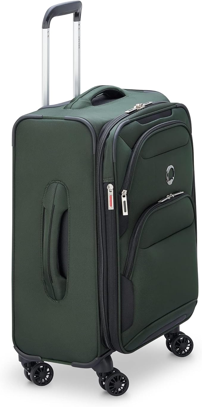 DELSEY PARIS Sky Max 2.0 Softside Expandable Luggage with Spinner Wheels, Green, 2-Piece Set (21/Duffle)