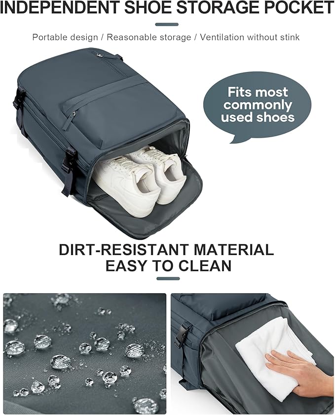 WONHOX Large Travel Backpack Carry on Flight Approved Laptop Work Business Backpack for Women Men Mochila de Viaje
