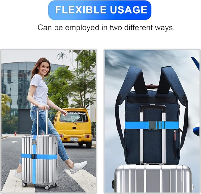 Luggage Straps for Suitcases TSA Approved, Travel Belt Suitcase Belt, Suitcase Straps TSA Approved, Luggage Belt Strap TSA Approved, Travel Straps for Luggage, Luggage Band Bag Straps, Blue