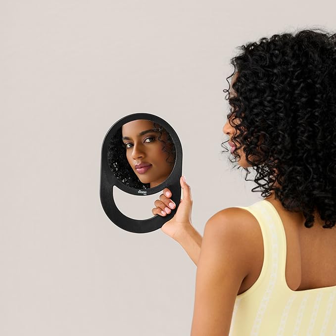 Diane Professional Quality Hand Mirror, Single Sided Hand Held Mirror, Lightweight Portable Mirror with Handle, Ideal for Makeup, Shaving, & Everyday Beauty, Compact Size for Travel – 7.5" Diameter