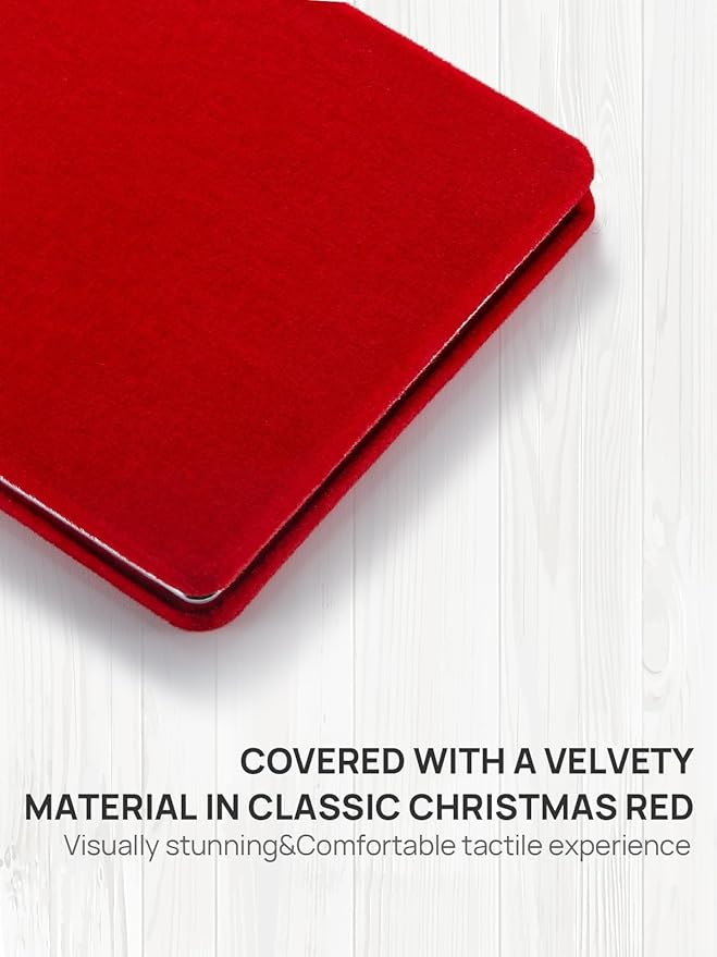 OMIRO Compact Mirror, 1X/3X Magnifying Mirror with Velvet Cover, Pocket Ultra Portable for Purses and Travel(Christmas Red)