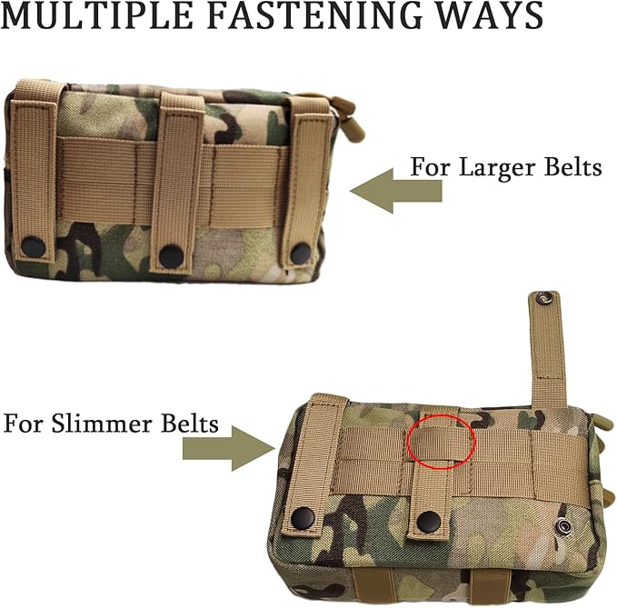 Tactical Molle Admin Pouch, Multi-Purpose Laser-Cut EDC Military Tool Pouch Bag Utility Hygiene Bag for Outdoor, Hunting, Traveling, Hiking