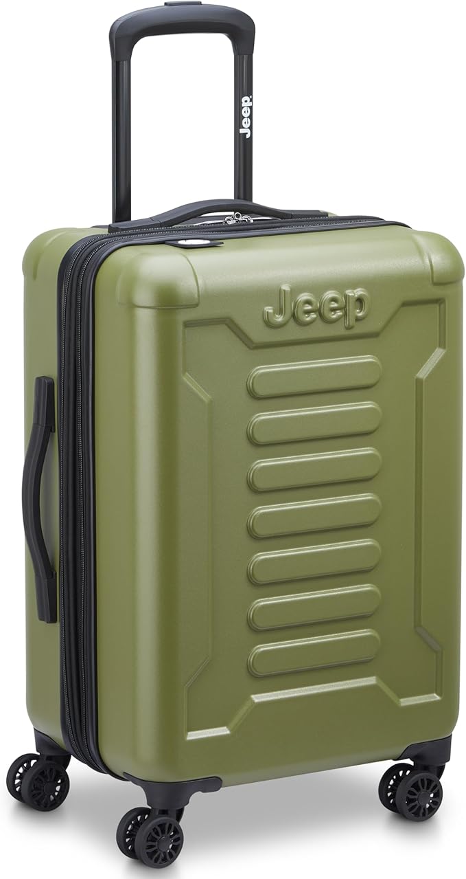 Jeep JH004C Hardside Expandable Luggage with Spinner Wheels, Avocado, 3 Piece Set 20/24/28 Inch