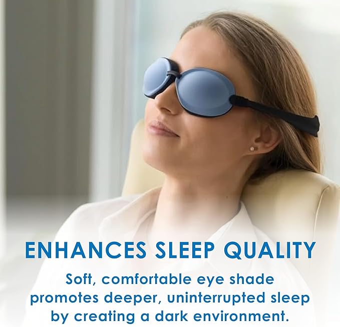 Eye Eco Tranquileyes Mini Sleep Eye Mask - Soothes Irritated Eyes and Shields from Light - Soft Eye Mask with Adjustable Straps for Rest and Sleep - Blue, Not One-Size-Fits-All
