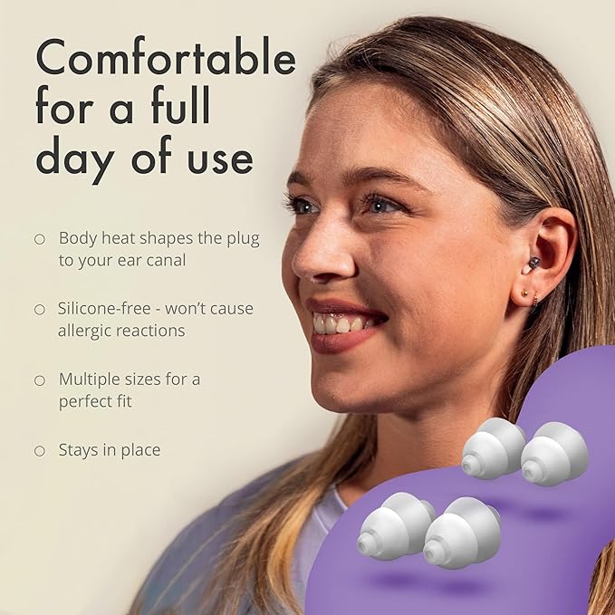 Alpine ClearTone Reusable Earplugs for Noise Reduction – 21dB High Fidelity Concert Ear Plugs for Music, Work & Noise Sensitivity – Soft, Comfortable, S/M/L