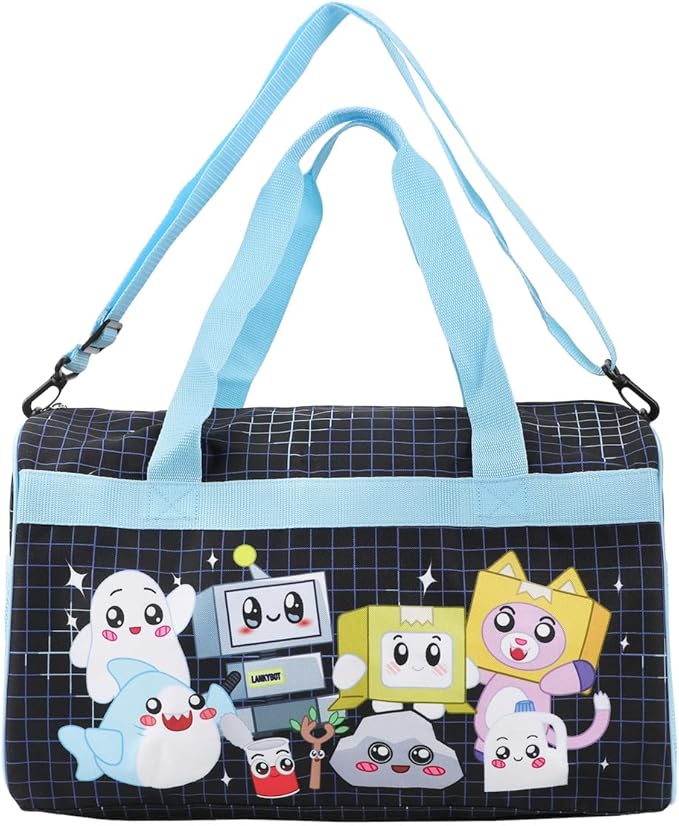 Bioworld LankyBox 4-Piece Kids' Carry On Travel Set - Officially Licensed with 14" Pilot Case Duffle Bag Utility Case and Luggage Tag