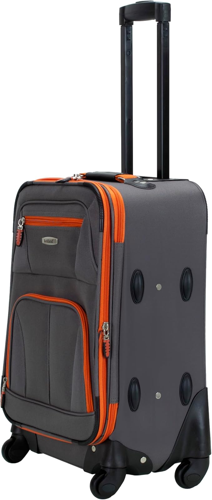Rockland Pasadena Softside Spinner Wheel Luggage, Charcoal, Carry-On 20-Inch, F2281-CHARCOAL