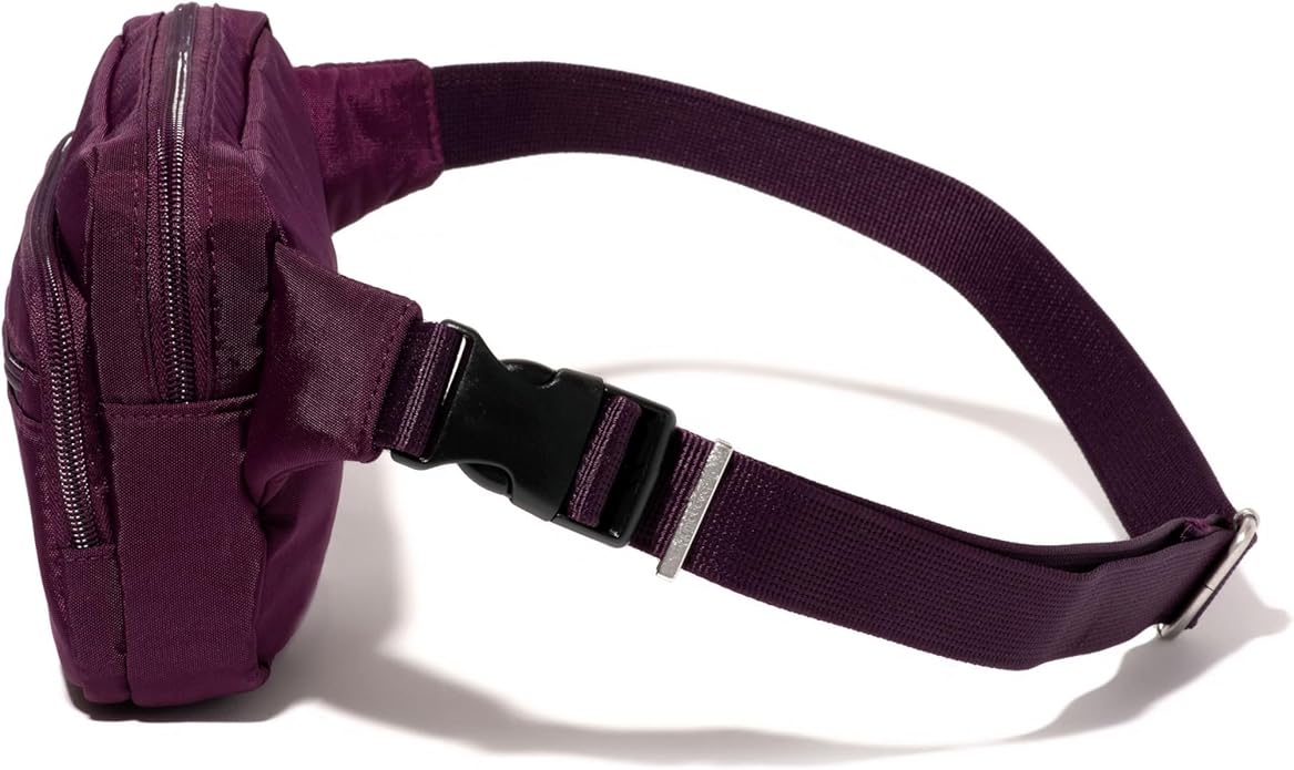 Baggallini Securtex Anti-theft Belt Bag 8.8"x5.5" Crossbody Fanny Pack for Women RFID Wallet Locking Zipper Travel Purse