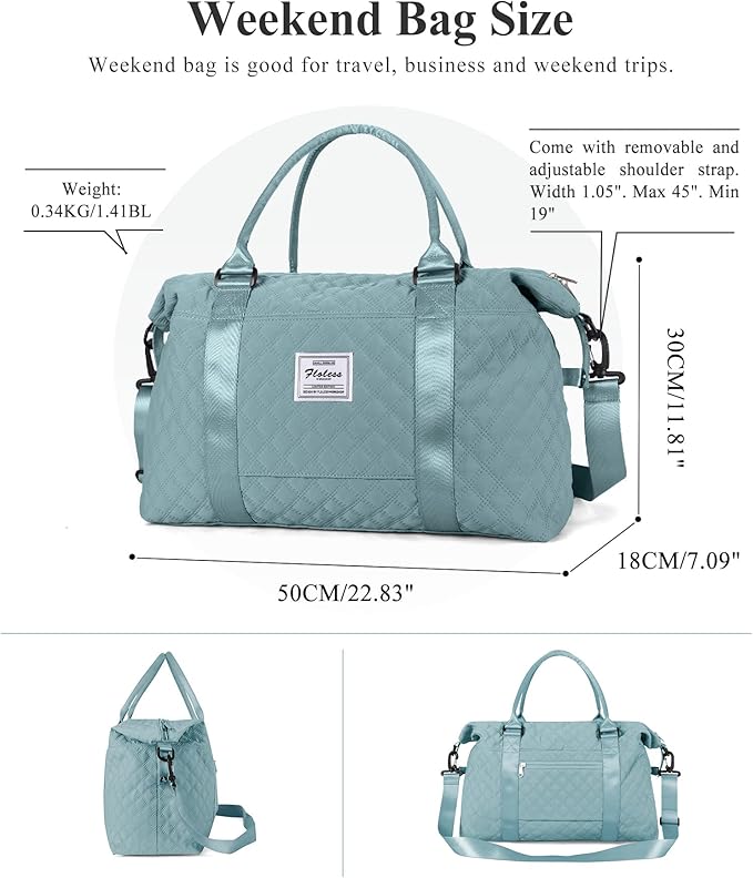 HYC00 Travel Duffel Bag,Carry-on Overnight Weekender Bags for Women,Sports Tote Gym Bag with Wet Pocket