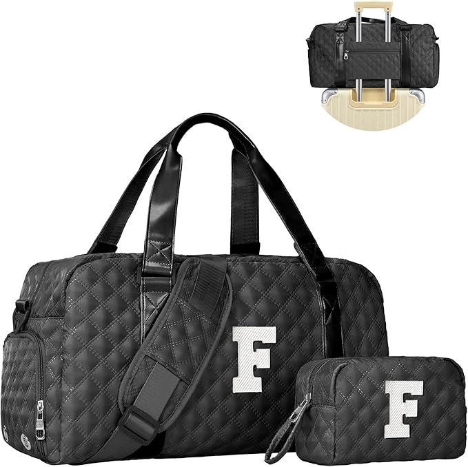Gifts for Girls Age 10 11 12 13 14 15 16 17 18, Initial Travel Duffel Bag, Graduation Gifts for Her, Monogram Overnight Bag, Gift for Friend Sister Women gifts