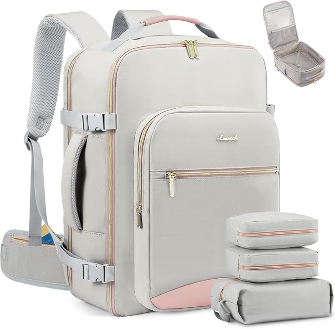 LOVEVOOK Travel Backpack for Women with Waist Strap,40L Cute Carry on Backpack Travels Essentials Personal Item Backpack for Traveling on Airplane,Large Carry on Luggage Travel Bag Flight Approved
