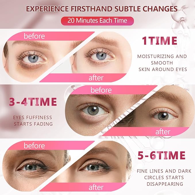 60 Pcs Pink Under Eye Patches, 30 Pairs Undereye Mask for Puffy Eyes Dark Circles Treatment, Collagen Gel Pads Hydrating for Eye Bags Puffiness Wrinkle, Women Men Beauty Skin Care Products