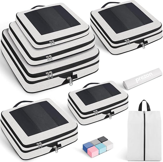 Compression Packing Cubes for Travel, Lightweight Vacation Travel Essentials, Travel Accessories for Suitcase Organizer Bags Set, Durable Luggage Organizer