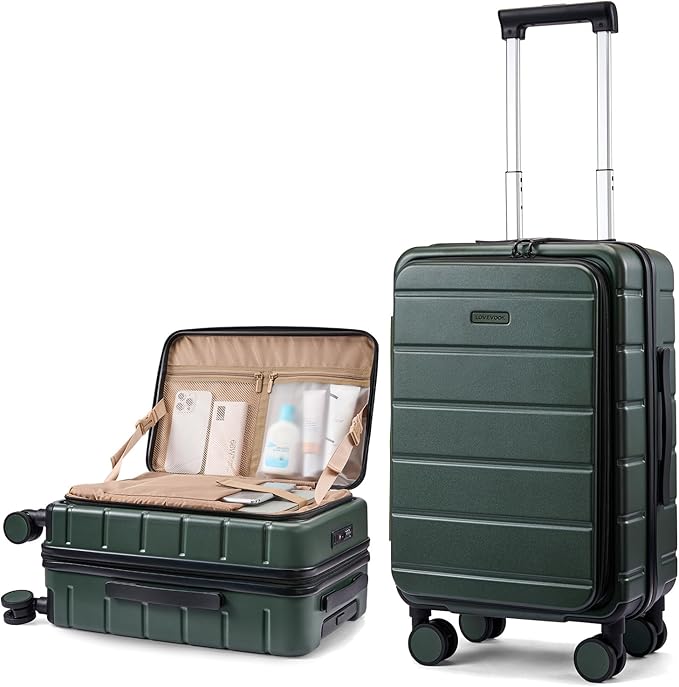 LOVEVOOK Carry On Luggage 22x14x9 Airline Approved with Spinner Wheels, 20 Inch Small Carry On Suitcase with TSA Lock, Expandable Hard Shell Suitcases for Men Women