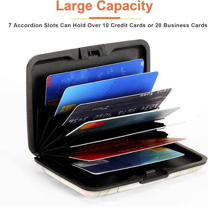 Mayski Credit Card Holder, RFID Blocking, Aluminum Alloy Hard Case, Small Mini Business Metal Wallet for Women Men, Dog