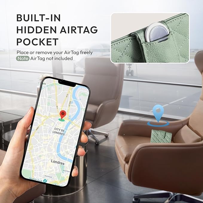 Passport Holder for Travel RFID Passport Holder with Airtag Compact Leather Passport Cover Case with Card Holders SIM Slots Passport Wallet for Women Men Airport Essentials Gift