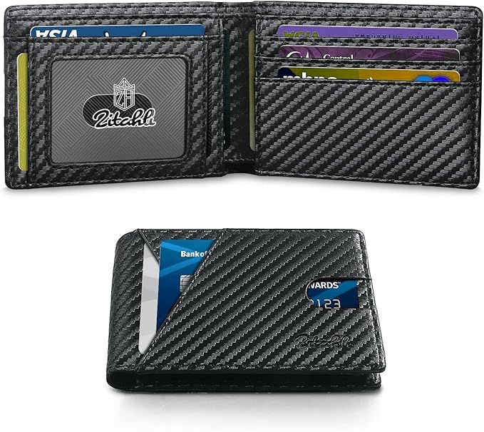 Zitahli Bifold Wallets for Men - Slim RFID Leather Credit Card Holder for 6-11 Cards, Minimalist Thin Wallet with ID Window & Cash Slot,Front Pockt Carteras Para Hombres, Birthday Gifts for Men | Slim, RFID Blocking, Premium, Front Pocket, Gift Box, Le...