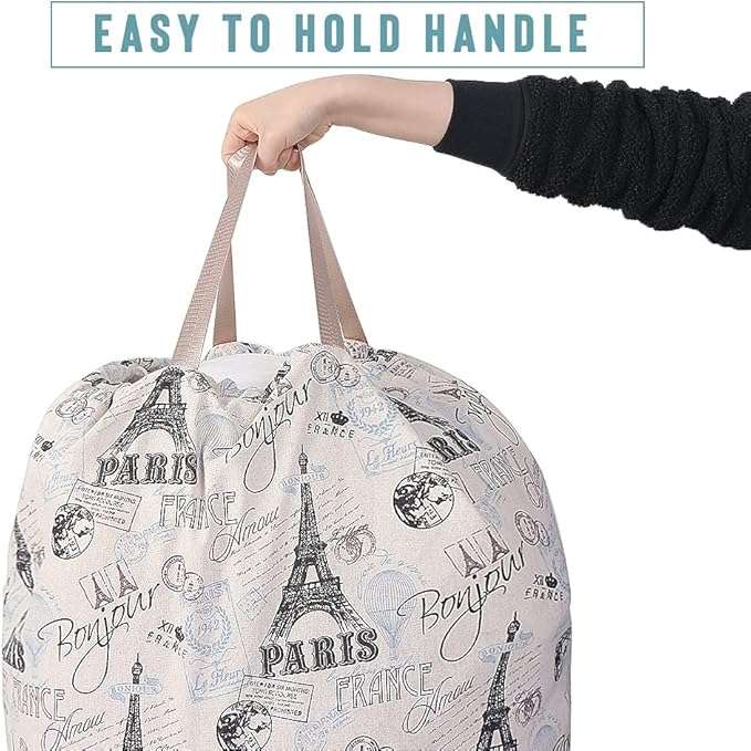 Sanlykate Extra Large Laundry Bag with Drawstring Closure and Handle, 28 x 40 Inch Heavy Duty Travel Dirty Clothes Bag for Laundromat and Household, Tower