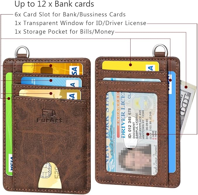 FurArt Slim Minimalist Wallet, Front Pocket Wallets, RFID Blocking, Credit Card Holder for Men