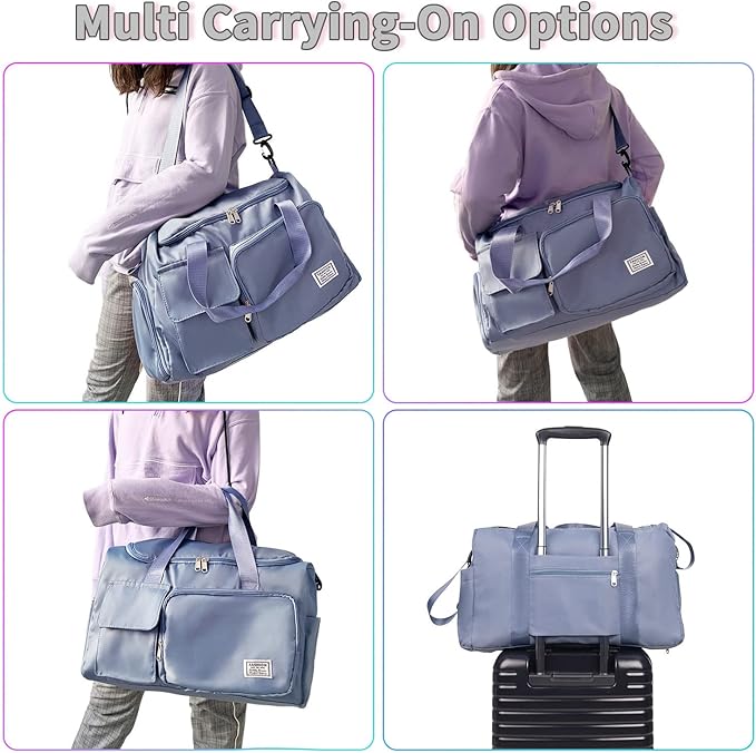 FIORETTO Women's Gym Duffle Bag with Shoes Compartment, 30L Capacity, Ideal for Travel, Gym, Sports, Duffel, Weekender