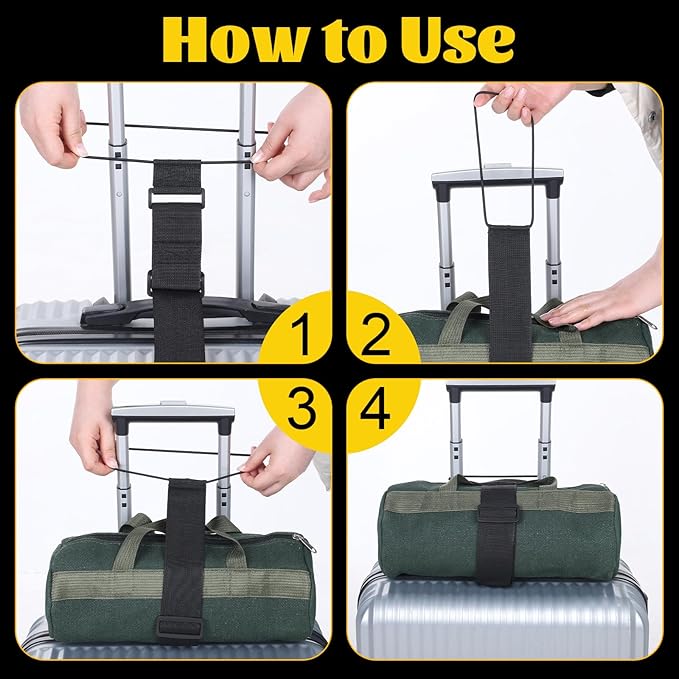 2 PCS Luggage Straps for Add a Bag Adjustable Bungee Elastic Belt Easy to Connect Two Suitcases Travel Essentials Multi-Functional Durable Secure Carry for Attaching Extra Bags Purse